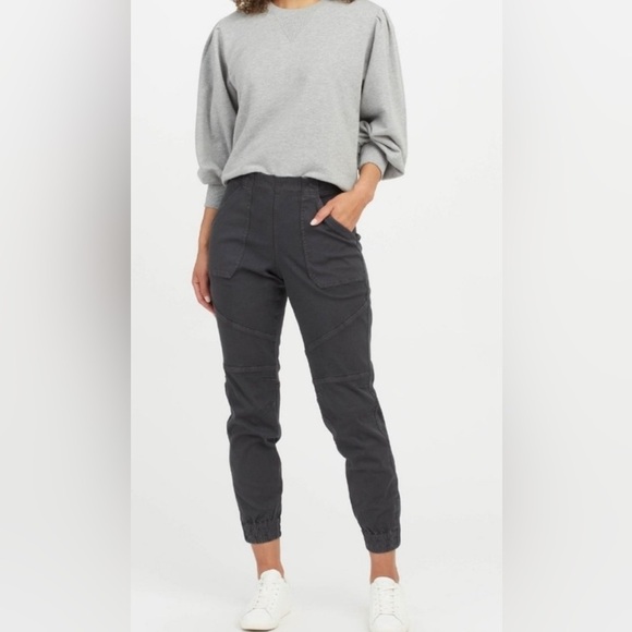 Spanx Stretch Twill Cargo Jogger Olive Green. Medium. - Picture 1 of 7